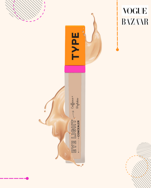 EYE LIGHT CONCEALER product with splash effect on a soft background.
