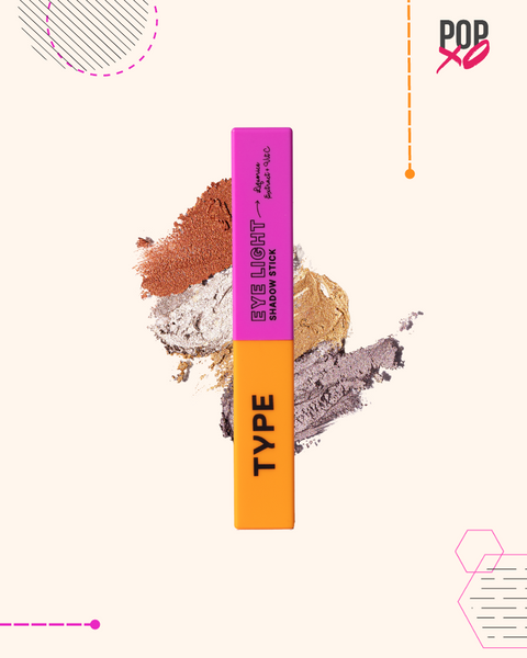 EYE LIGHT eyeshadow stick with vibrant shades and texture swatches.
