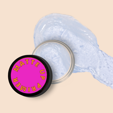 MATTE UP BALANCING PRIMER MINI in jar with blue gel texture
