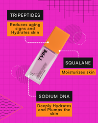 OVER DEW Plumping Primer with Tripeptides, Squalane, and Sodium DNA.
